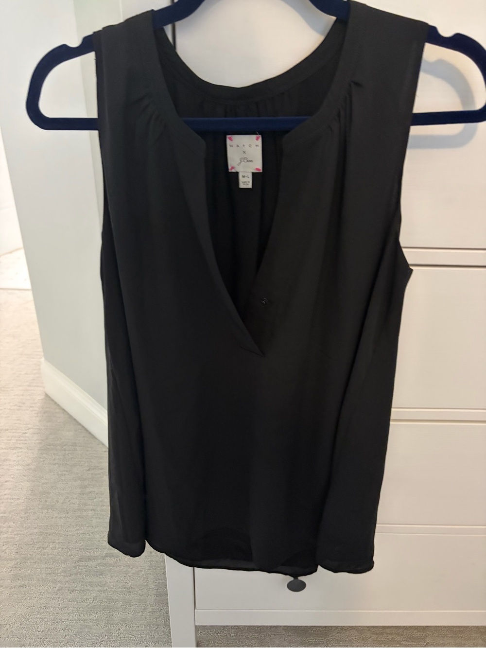 I. Crew x Hatch Maternity Black Sleeveless V-Neck Women's Top